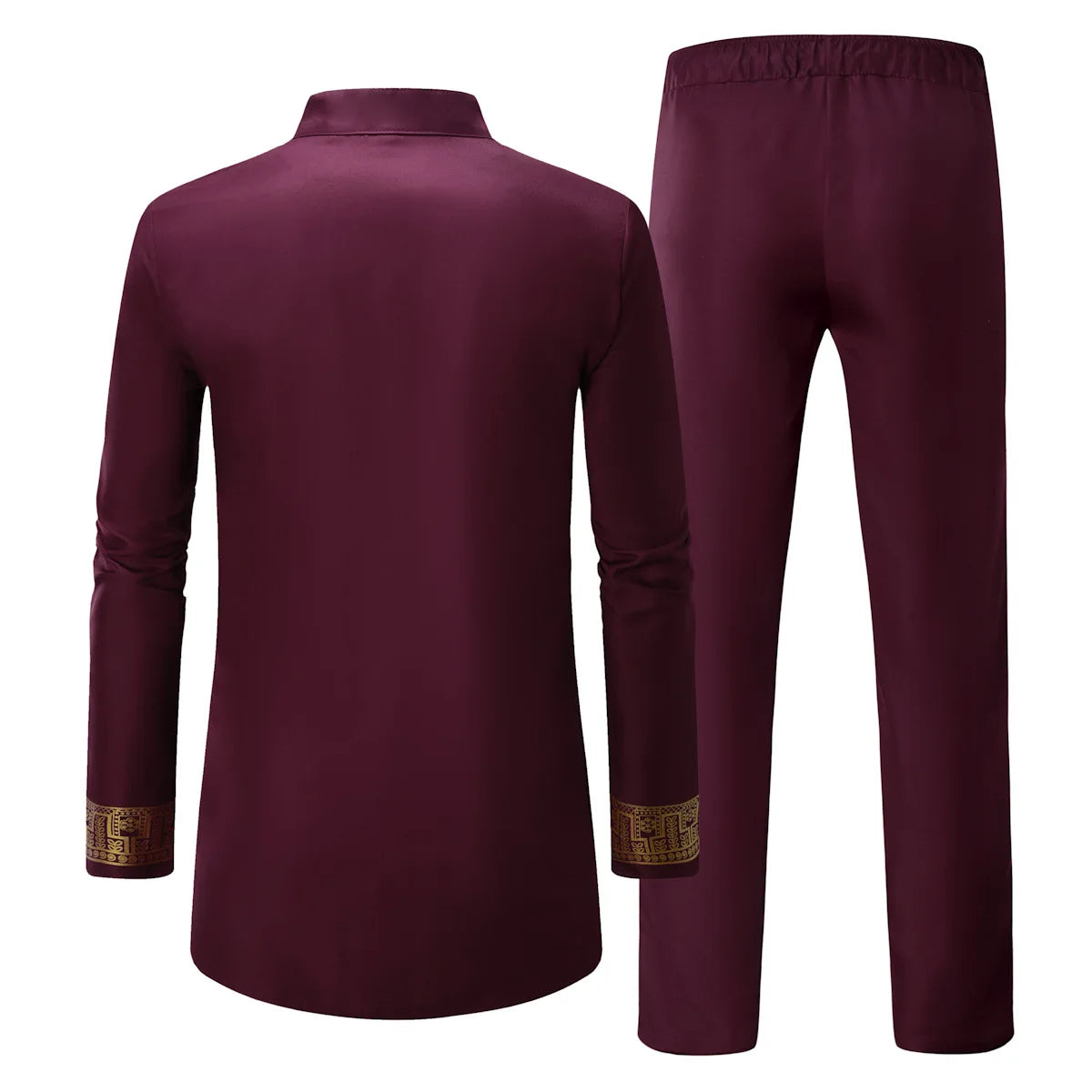 Ensemble chemise et pantalon pour hommes africains, 2 pièces, imprimé en métal, manches longues, Kaftan Dashiki, uniforme traditionnel africain, Costume décontracté à la mode