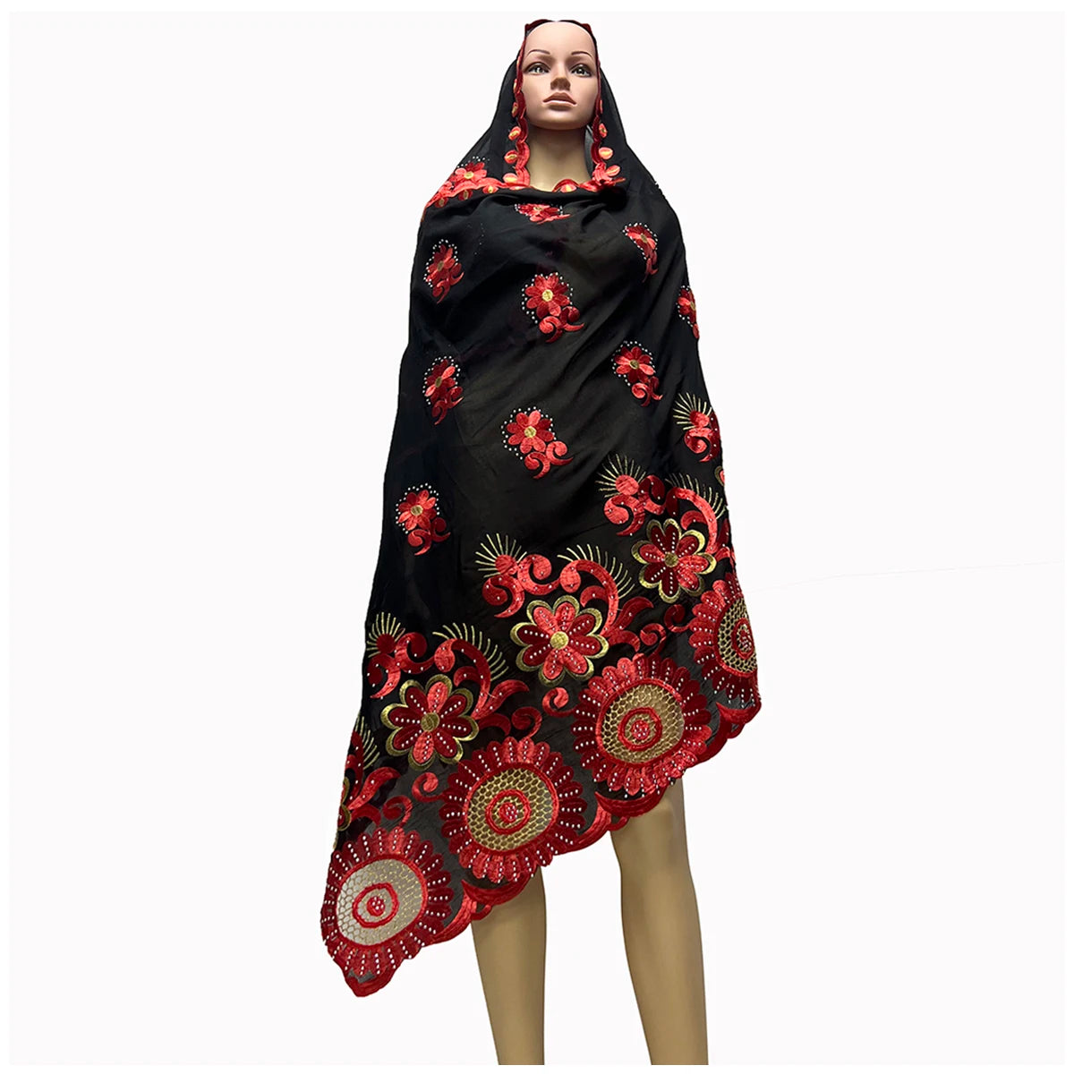 Dernière femmes africaines écharpe douce 100% coton avec puce Dold écharpe dubaï isalmique écharpe broderie musulman Hijab pour châles enveloppes
