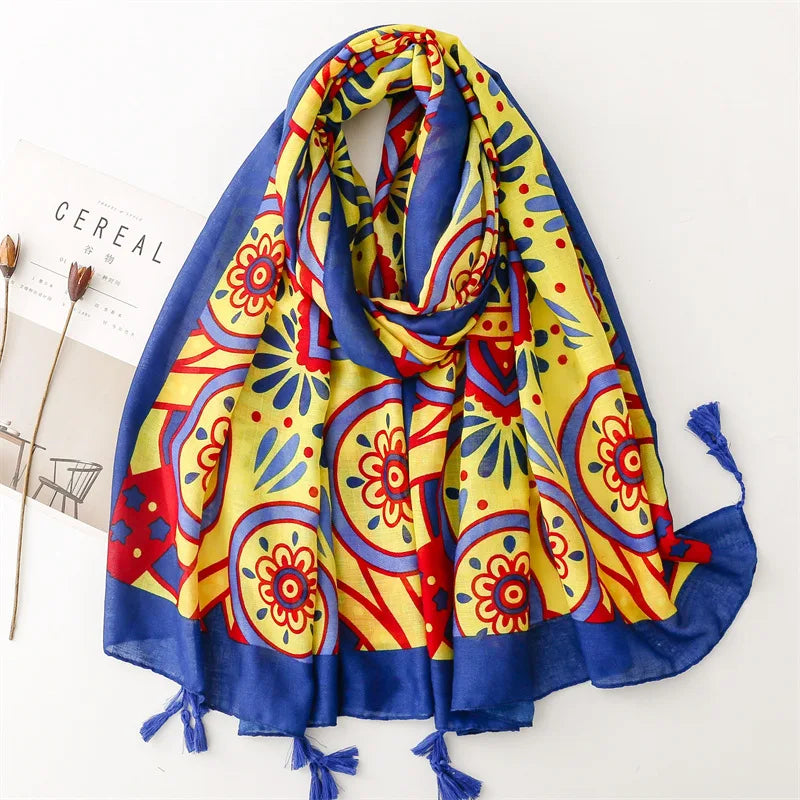 Châle en Viscose avec Pompon, Écharpe Africaine, Indienne, Ethnique, Géométrique, Florale, Haute Qualité, Bande Ronde, Hijab Musulman, Bufanda, 180x90cm