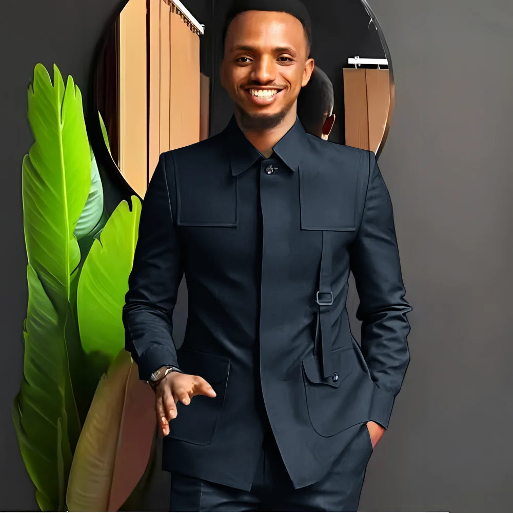 Costume pour homme de style africain — Smoking sur mesure 2 pièces pour mariages, mariés, fêtes et dîners formels