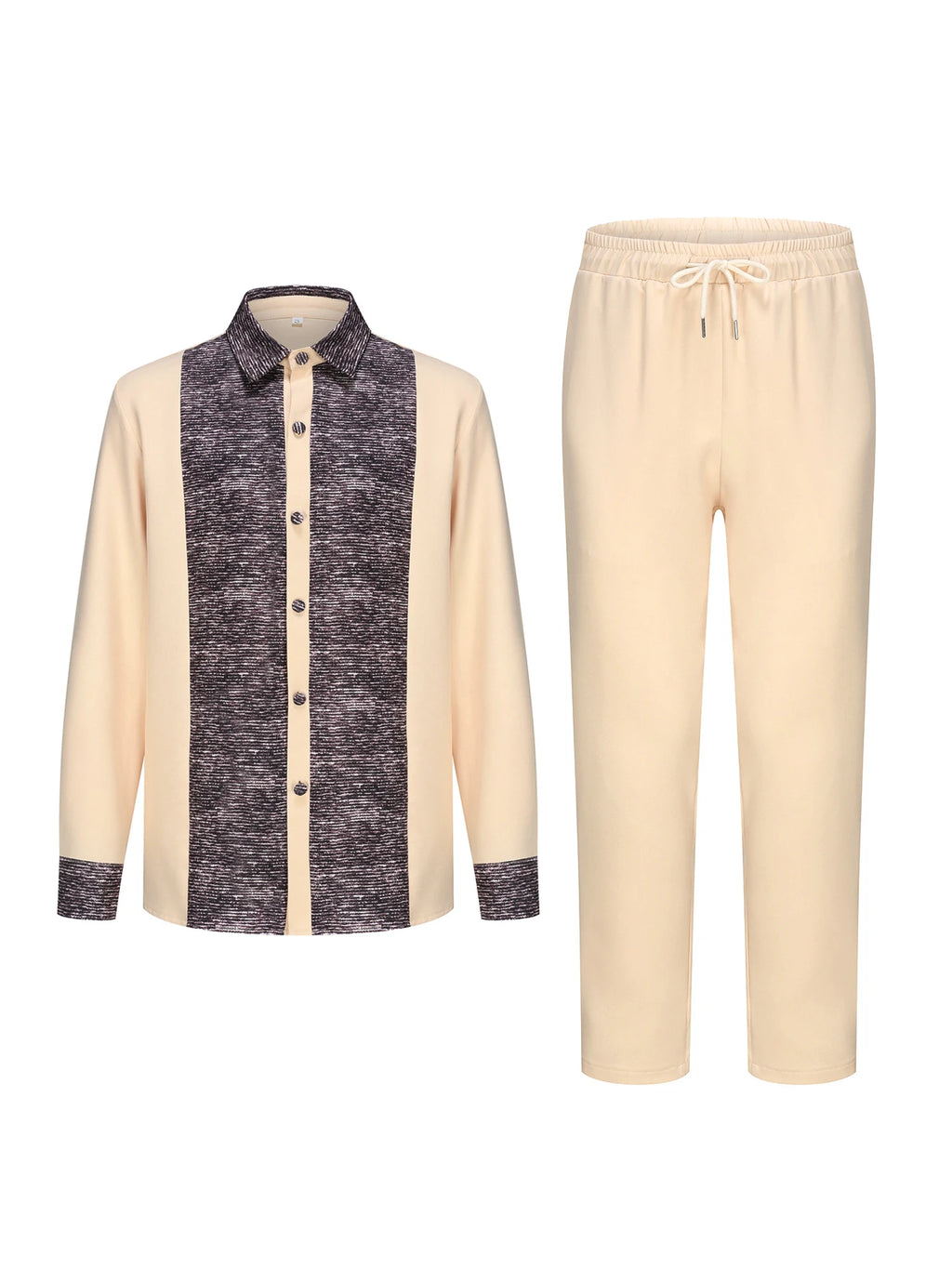 Costume traditionnel africain pour homme, chemise à manches longues de style ethnique imprimée et patchwork, pantalon décontracté, ensemble 2 pièces pour les vacances