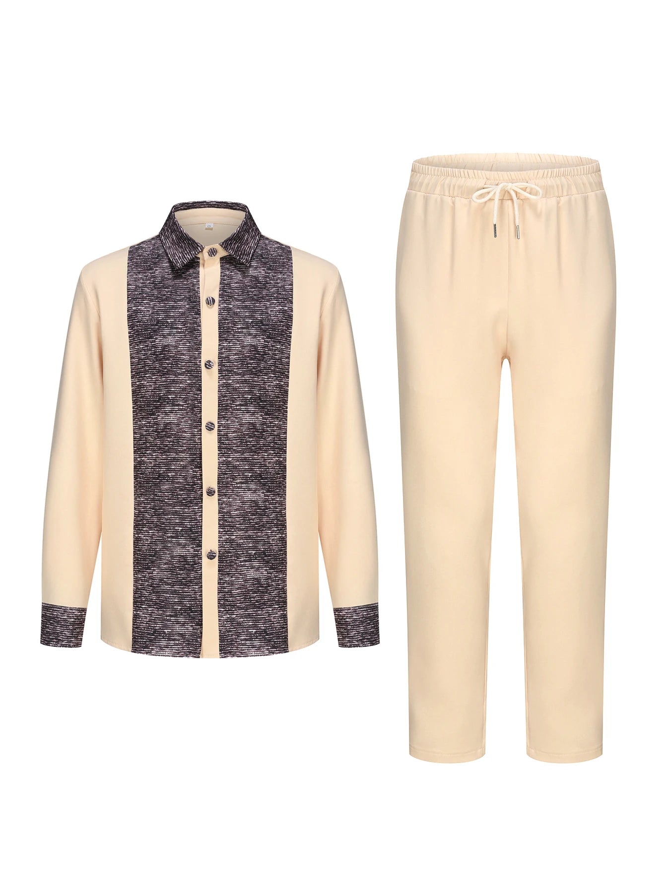 Costume traditionnel africain pour homme, chemise à manches longues de style ethnique imprimée et patchwork, pantalon décontracté, ensemble 2 pièces pour les vacances