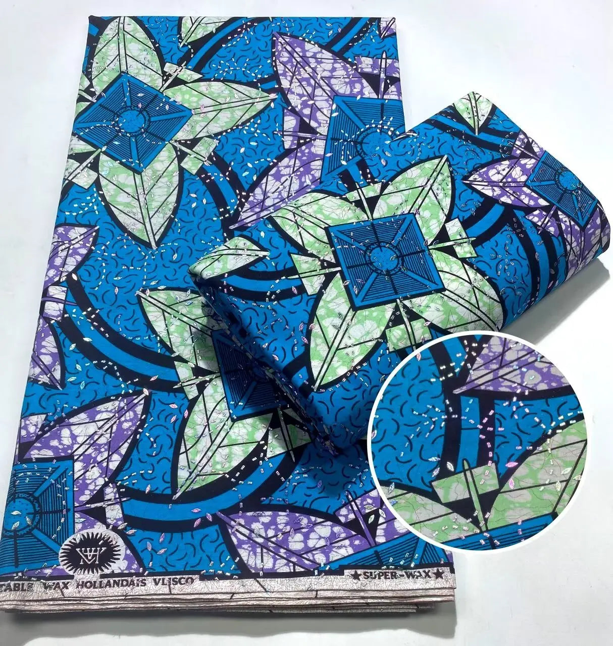 Tissu africain en cire avec des bandes de cristal, tissu en cire pour robe de femme, 6 yards/lot, cire africaine