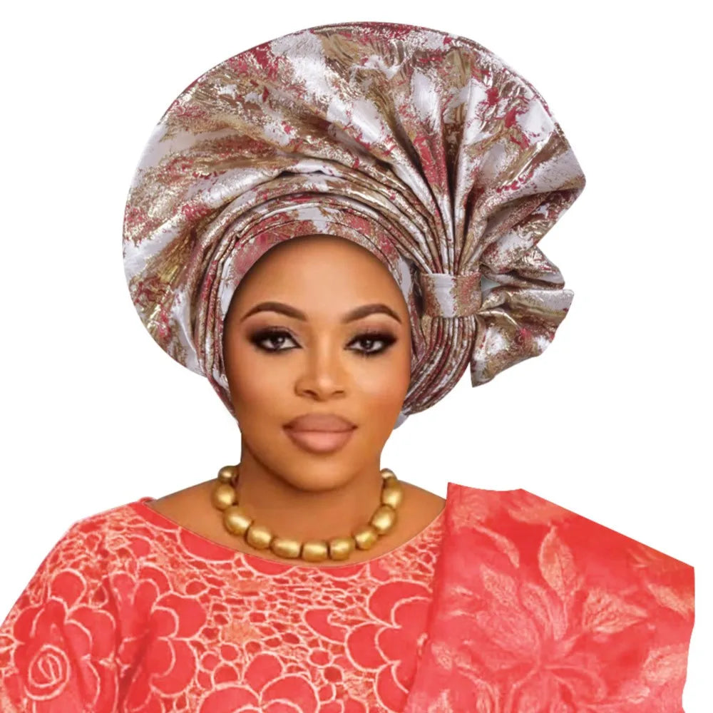 Nouveau Turban Africain 2026, Auto Gele Nigérian, Foulards de Tête Auto Gele, Bonnets Turban pour Femmes, Geles de Mariage, Foulards de Tête Musulmans, Bonnets