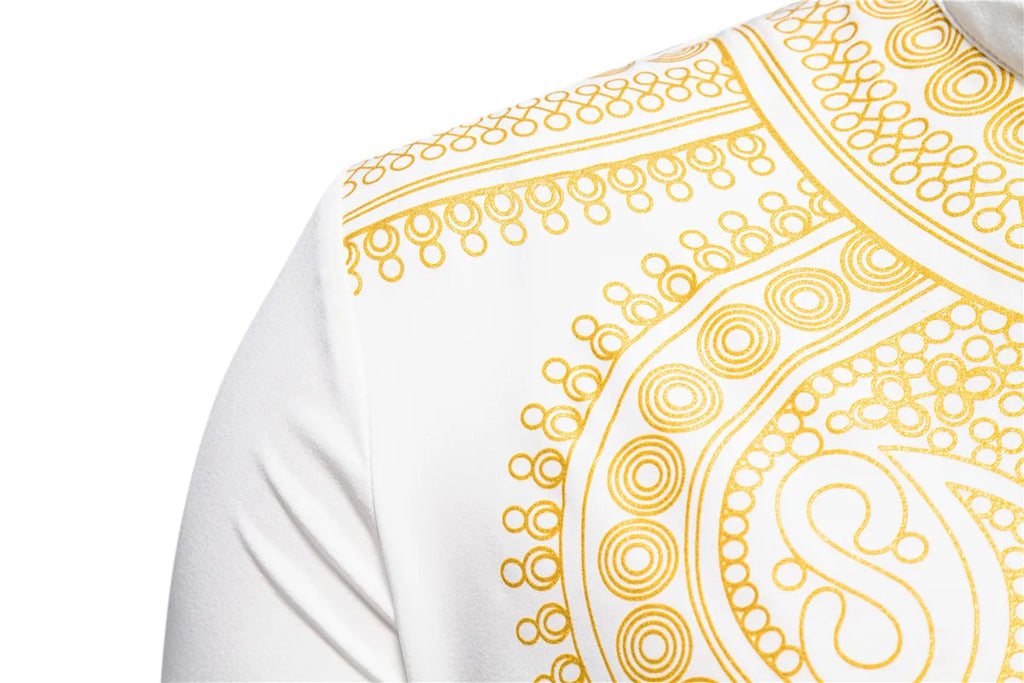 Ensemble de Robe imprimé africain à col montant pour hommes, noir/blanc, tenue de chef Tribal du moyen-orient de saphir, haut + pantalon, 2 pièces, 2026