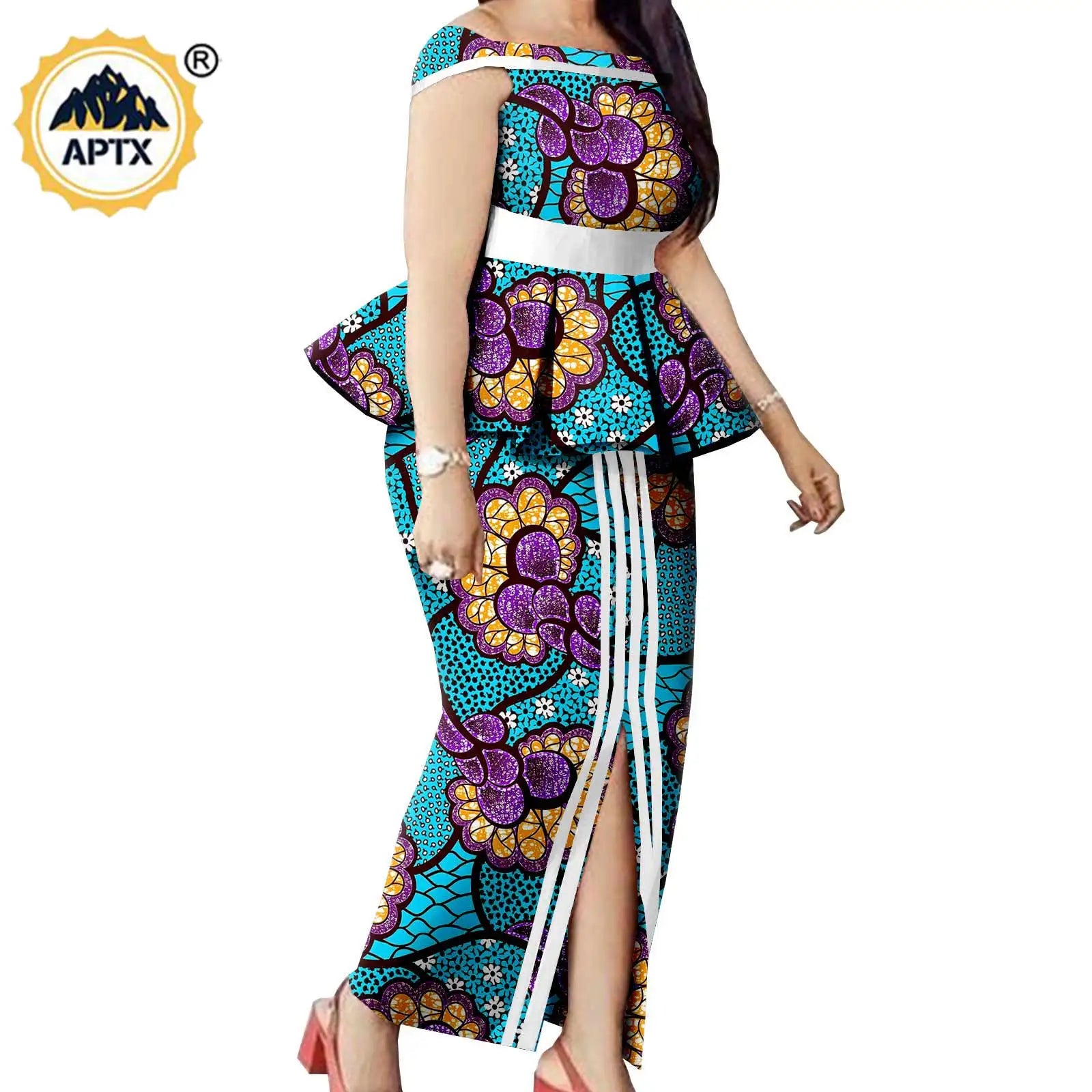 Tenues de couple assorties pour hommes, ensembles chemises et pantalons, robes africaines Dashiki pour femmes, haut et jupes fendues pour mariage, Y23C006