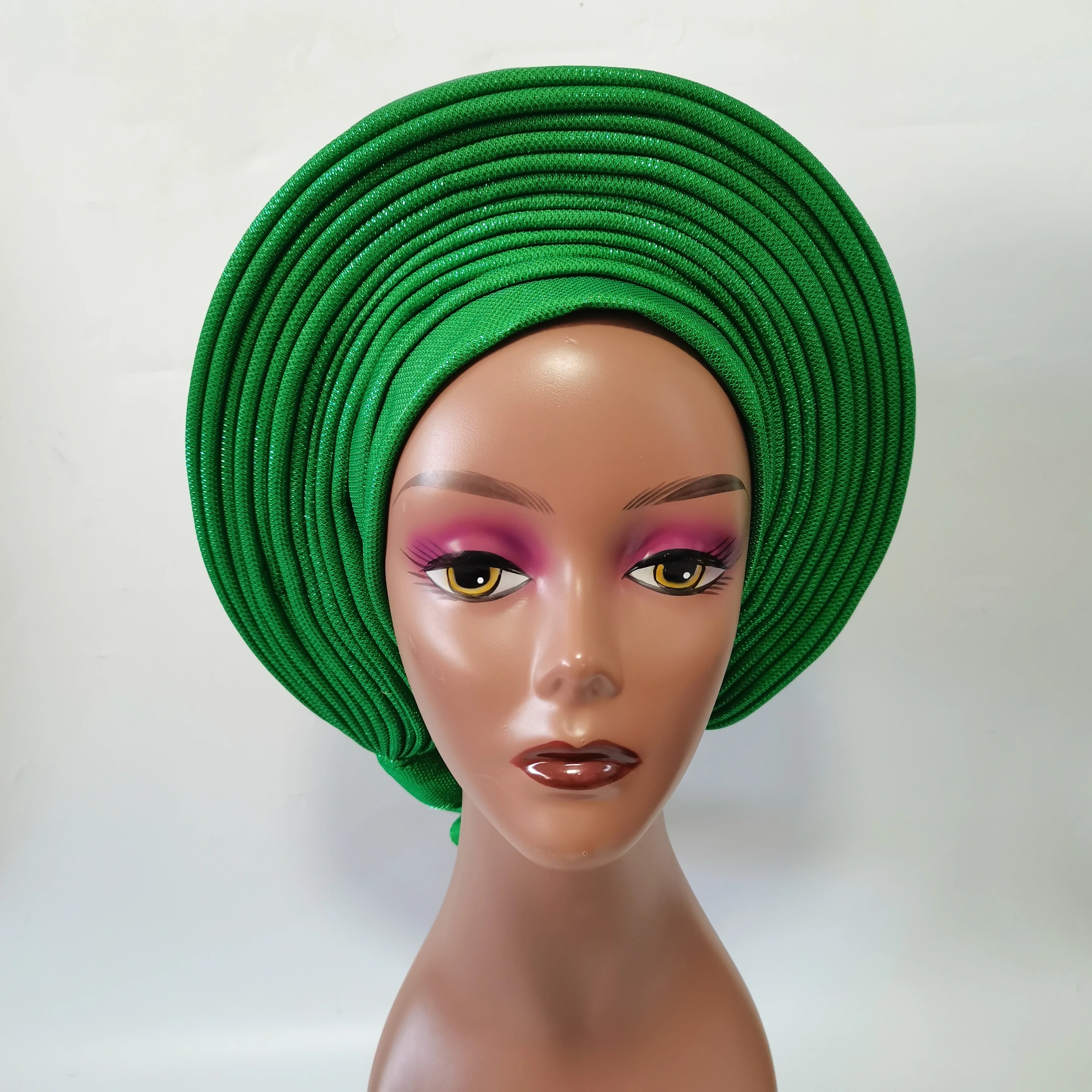 Cravate de sauna africaine de haute qualité Turban NigWin cravate de sauna prête à l'emploi Auto Gele Turban enveloppe de sauna pour XM205-1 de fête de mariage