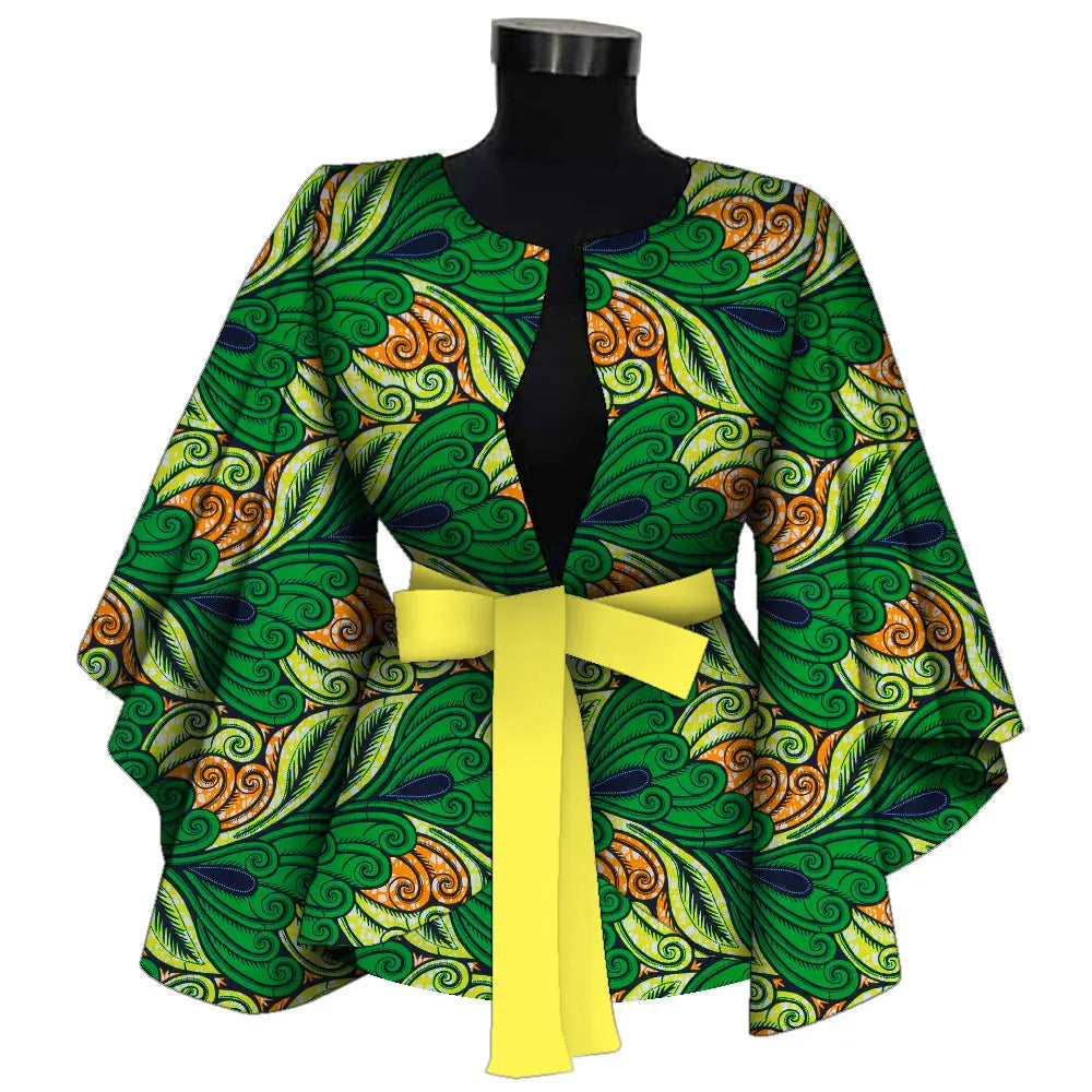 Chemise africaine avec doublure pour femmes, vêtements Dashiki Ankara, manteau Batik avertir, veste d'impression, 100% coton BRW Wy9871, mode