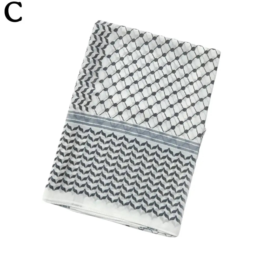 Traditionnel Arafat Kuffiyeh palestinien noir et blanc arabe Kafiya Shemagh Keffiyeh moyen-orient écharpe enveloppement Jacquard bandeau