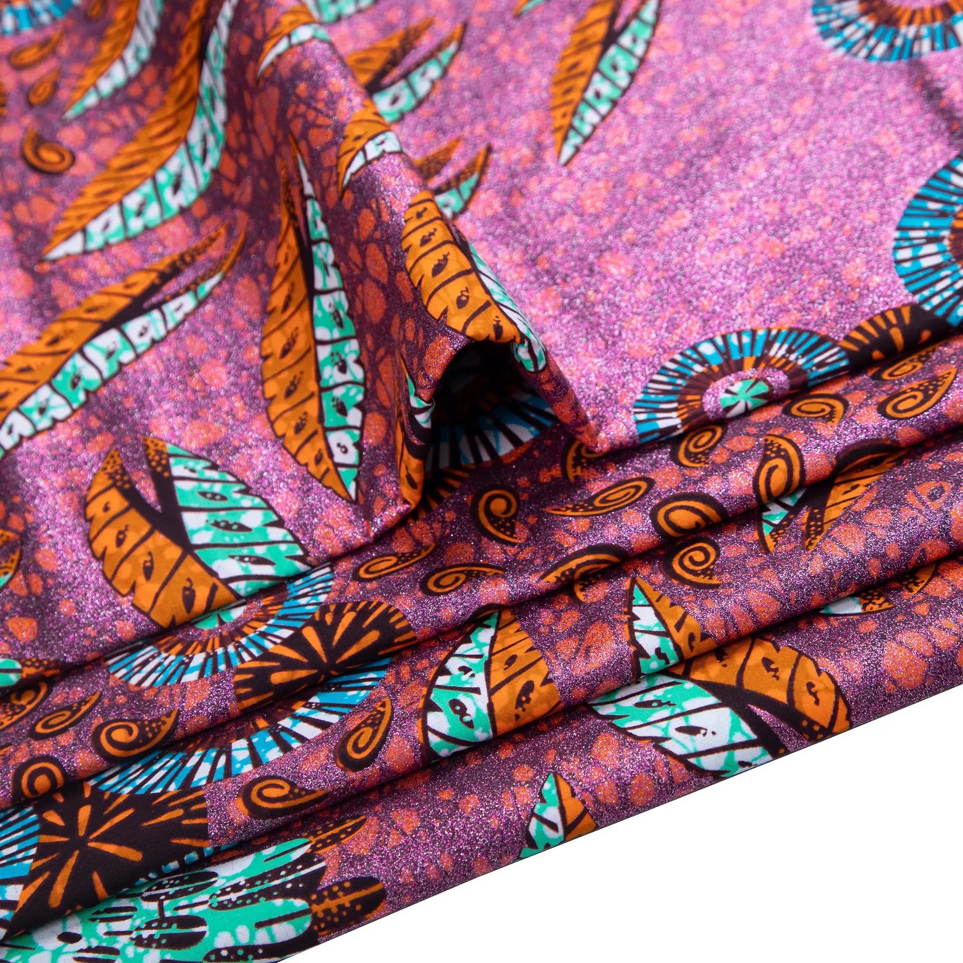Tissu africain imprimé wax – Ankara 100 % coton avec paillettes dorées, 6 yards/rouleau, pour robes, foulards et vêtements de mode