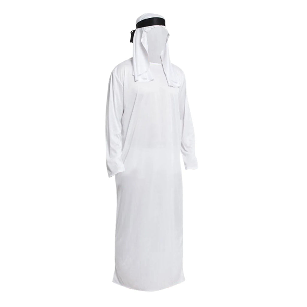 Tenues masculines arabe Uae Robe pour hommes manches longues arabe musulman moyen-orient col rond dubaï Thobe longue Abaya avec bandeau sangle