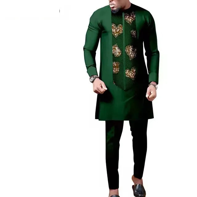 Robes africaines pour femmes, tenues assorties pour couples Bazin Lover, robes de soirée sirène imprimées, ensembles chemise et pantalon pour hommes, tenues de mariage