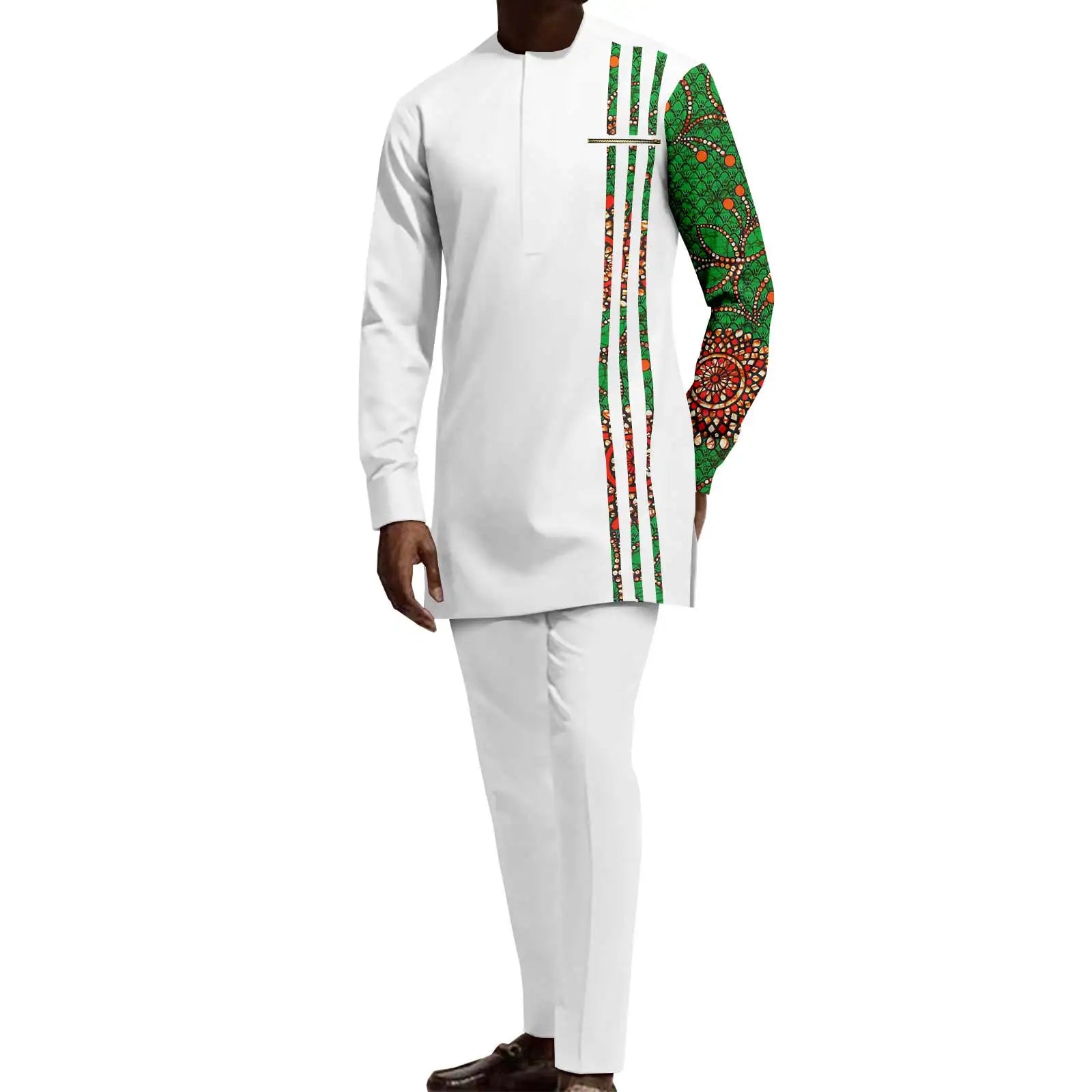 Tenues de couple assorties pour hommes, ensembles chemises et pantalons, robes africaines Dashiki pour femmes, haut et jupes fendues pour mariage, Y23C006
