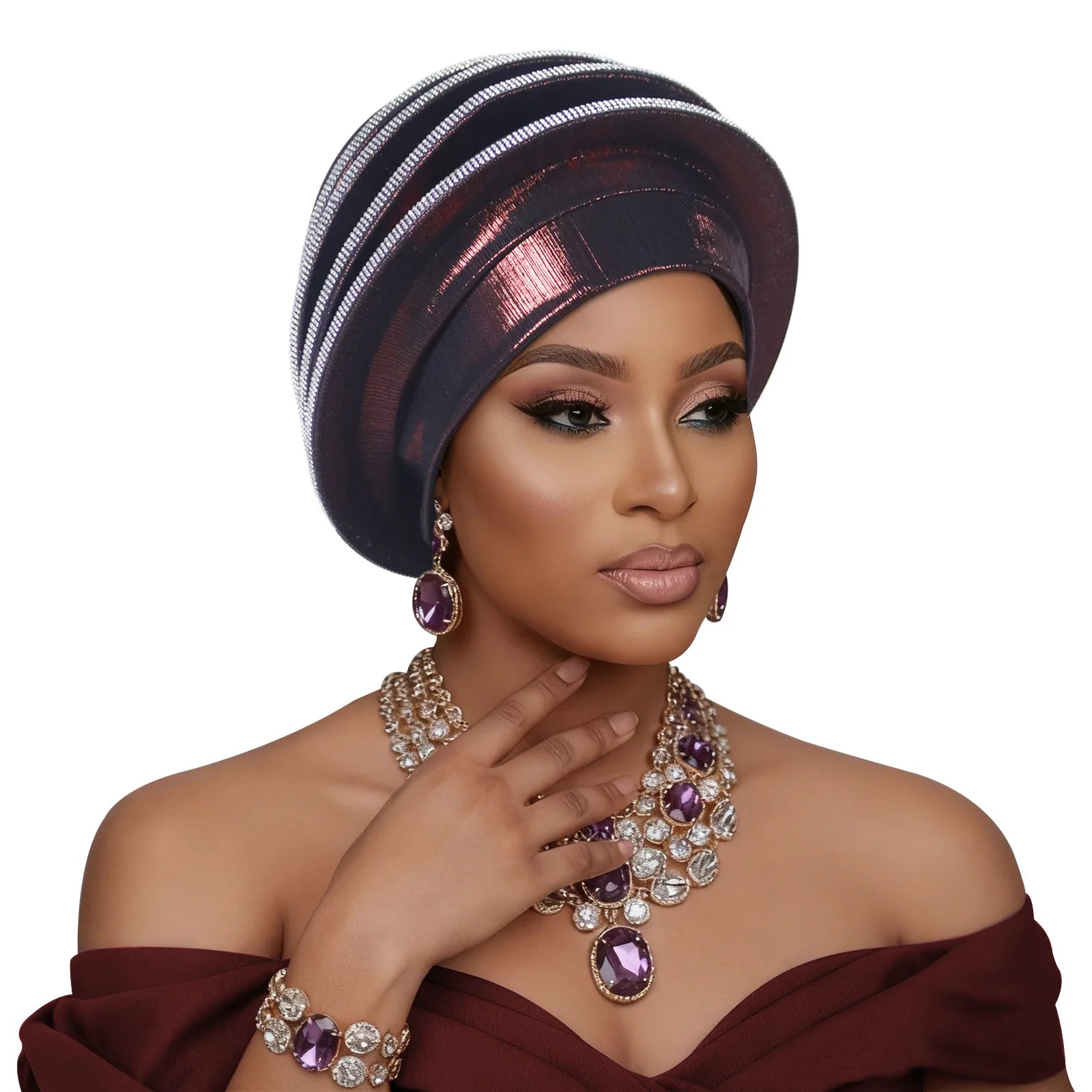Turban africain Auto Gele pour femmes, hijab musulman, bonnet plissé, chapeau indien, foulard nigérian, chapeau de mariage, geles