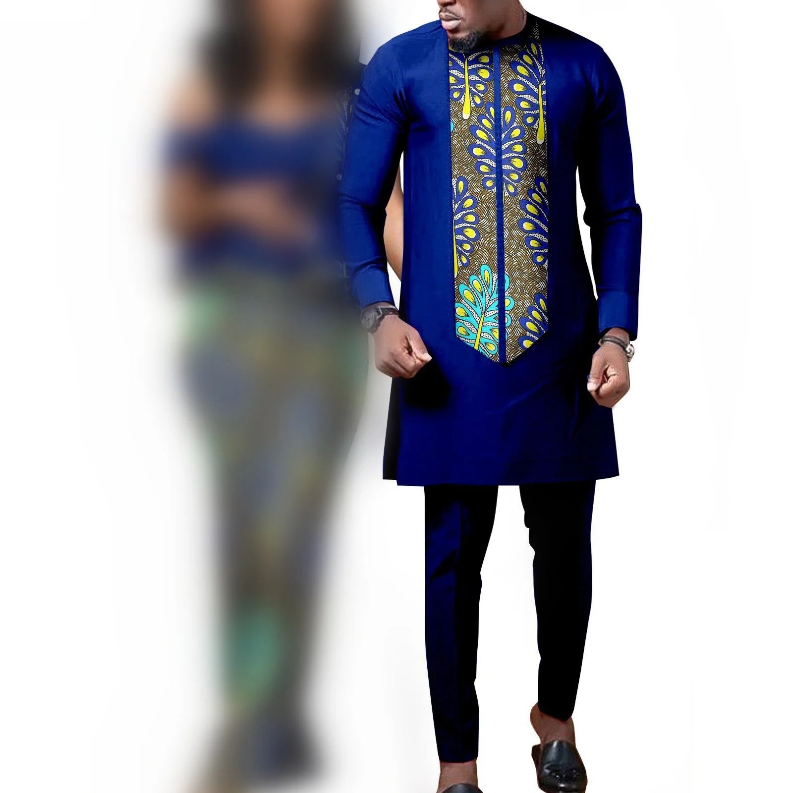 Robes africaines pour femmes, tenues assorties pour couples Bazin Lover, robes de soirée sirène imprimées, ensembles chemise et pantalon pour hommes, tenues de mariage
