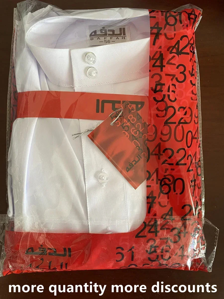Vêtements islamiques hommes solide à manches longues en vrac musulman mâle arabie saoudite Pakistan Kurta Costumes musulmans robe musulmane caftan Thobe