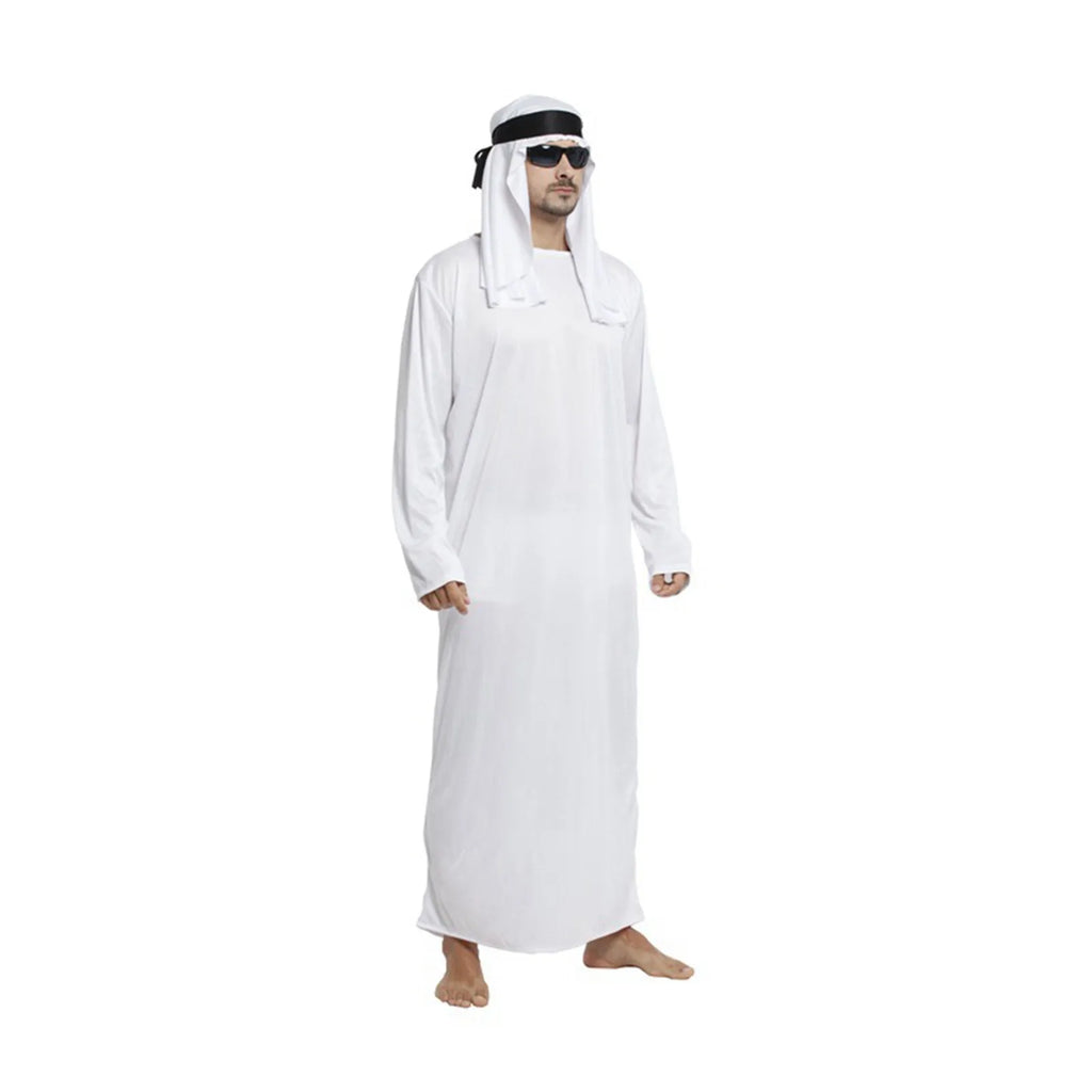 Tenues masculines arabe Uae Robe pour hommes manches longues arabe musulman moyen-orient col rond dubaï Thobe longue Abaya avec bandeau sangle
