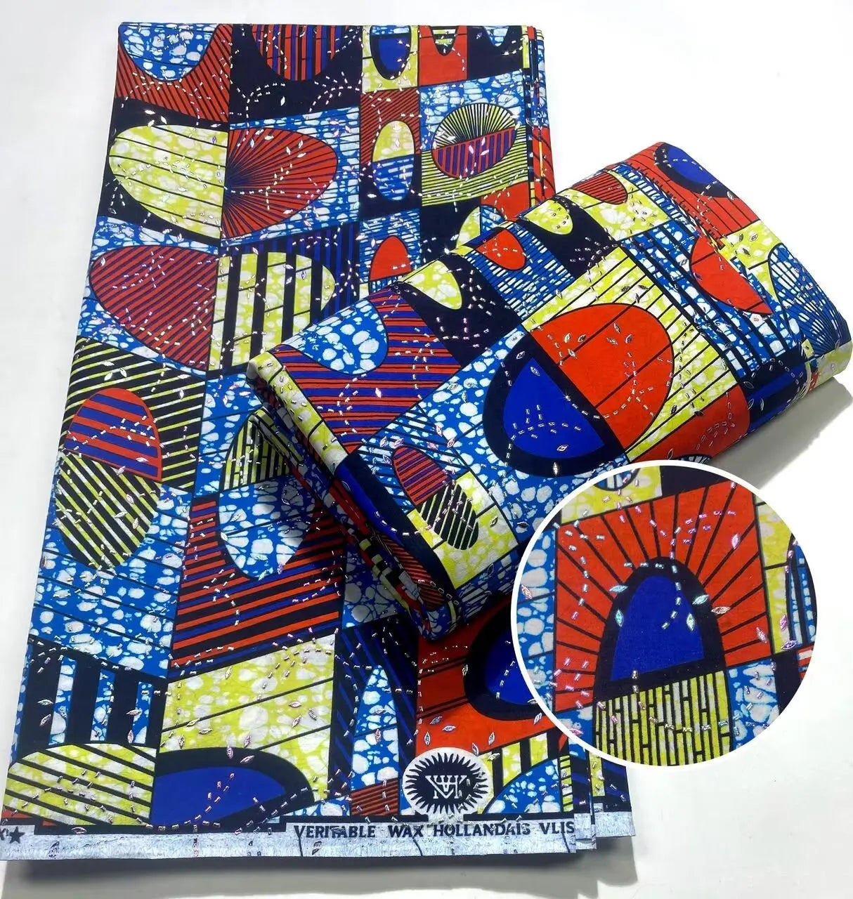 Tissu africain en cire avec des bandes de cristal, tissu en cire pour robe de femme, 6 yards/lot, cire africaine