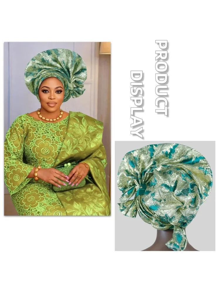 Nouveau Turban Africain 2026, Auto Gele Nigérian, Foulards de Tête Auto Gele, Bonnets Turban pour Femmes, Geles de Mariage, Foulards de Tête Musulmans, Bonnets