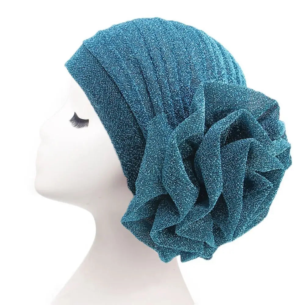 Casquettes de Turban africaines en soie brute, couvre-chef respirant, Geles de mariage nigérian, léger, grande fleur de Rose, couvre-chef de fête