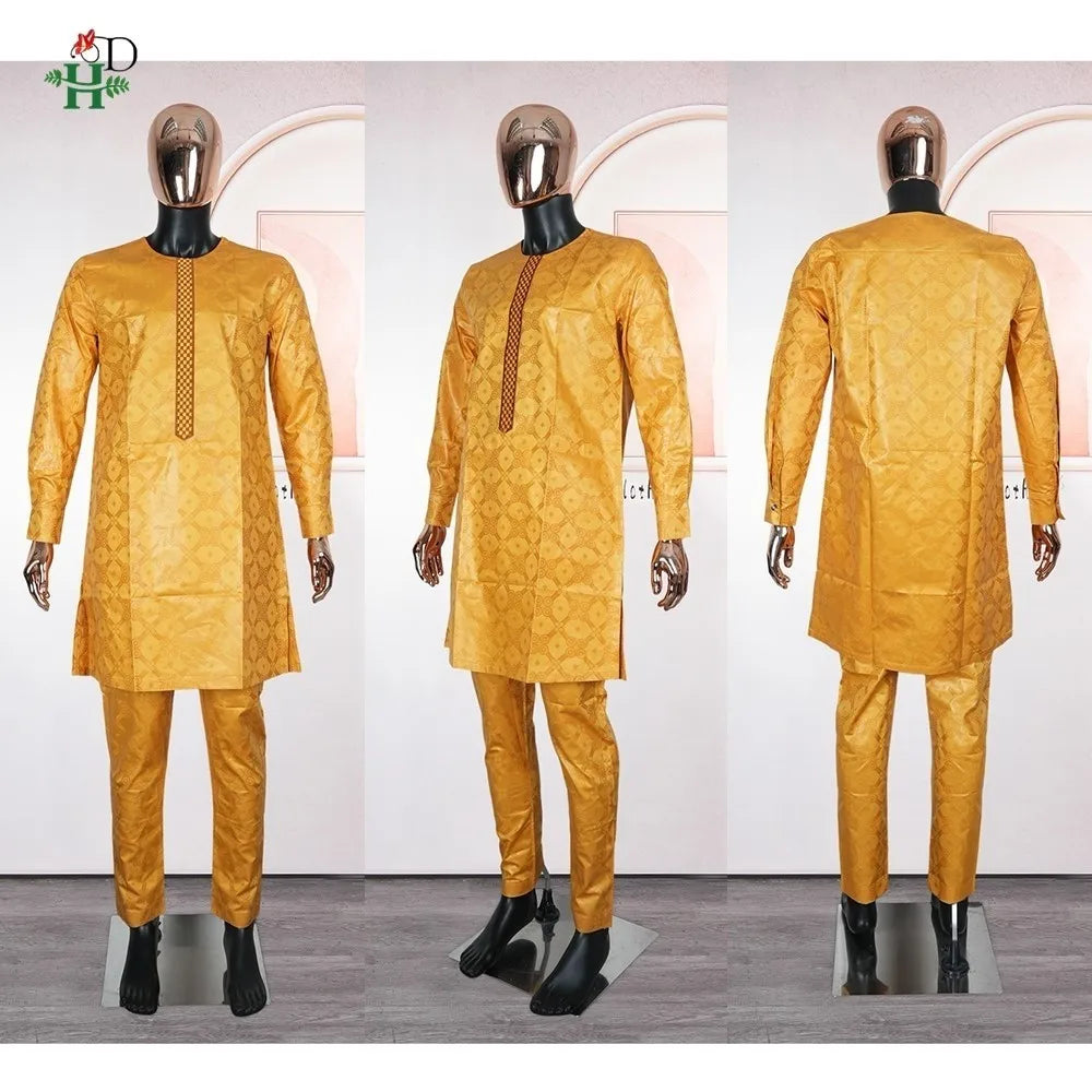 Robes africaines pour couple, tenues assorties or pour femme et homme, broderie traditionnelle Bazin Riche, robe turque, robe de mariage, robe de fête