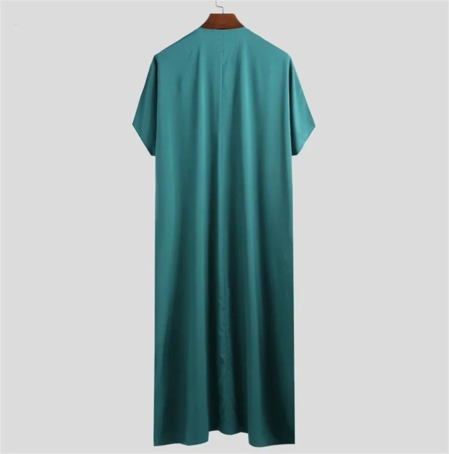 Abaya-Robe musulmane à manches courtes pour hommes, Kaftan arabe islamique, Vêtements vintage, Robe rétro, Moyen-Orient, Moyen-Orient, Été