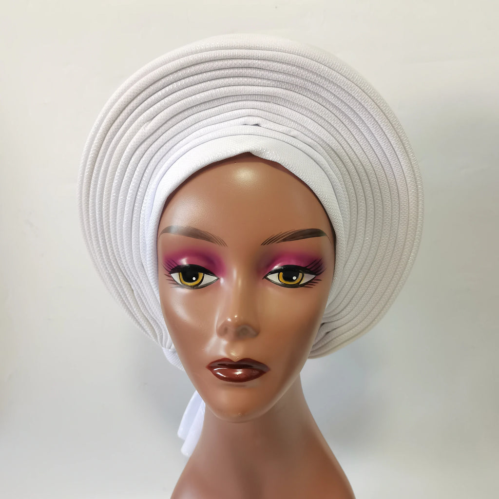 Cravate de sauna africaine de haute qualité Turban NigWin cravate de sauna prête à l'emploi Auto Gele Turban enveloppe de sauna pour XM205-1 de fête de mariage