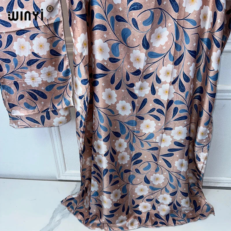 WINYI muslim african traditional dress for woman abaya dubai luxury 2024 Kaftan robes,Elegant Maxi Length Dress beach cover up