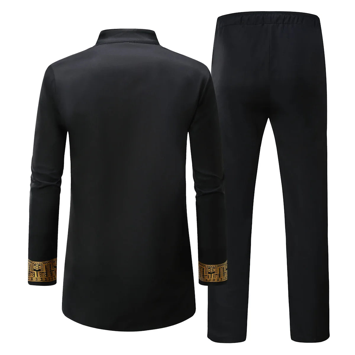 Ensemble chemise et pantalon pour hommes africains, 2 pièces, imprimé en métal, manches longues, Kaftan Dashiki, uniforme traditionnel africain, Costume décontracté à la mode