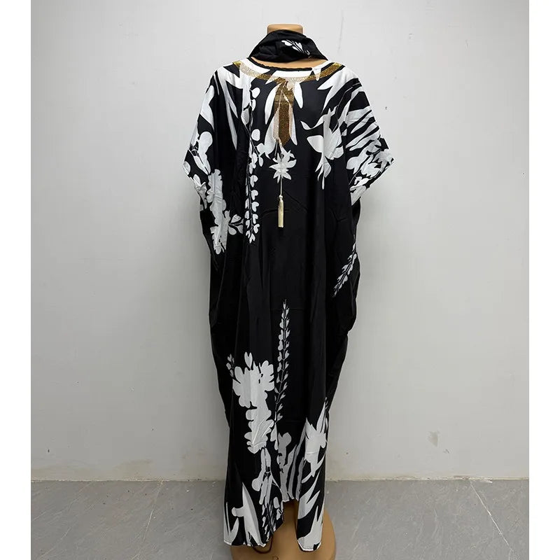 African Women's Muslim Fashion Abaya Boubou Dashiki Ankara Outfit Evening Gown Dubai Kaftan Robe Marocaine - African Dresses