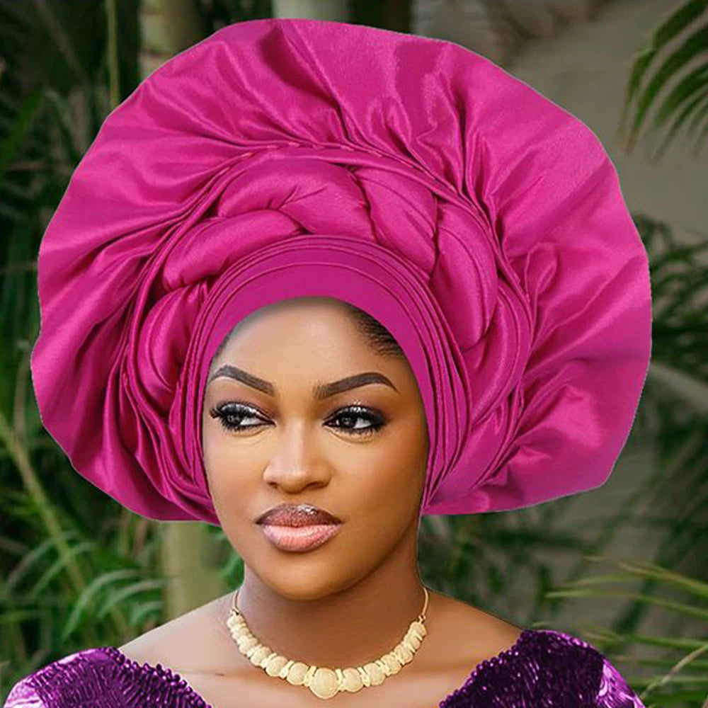 Africain femme Turban casquette femmes Autogele couvre-chef Nigeria Fan Geles fête de mariage bandeau chapeaux Bonnet Hijab chapeau foulard
