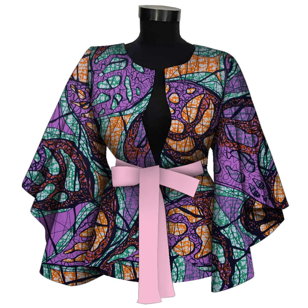 Chemise africaine avec doublure pour femmes, vêtements Dashiki Ankara, manteau Batik avertir, veste d'impression, 100% coton BRW Wy9871, mode