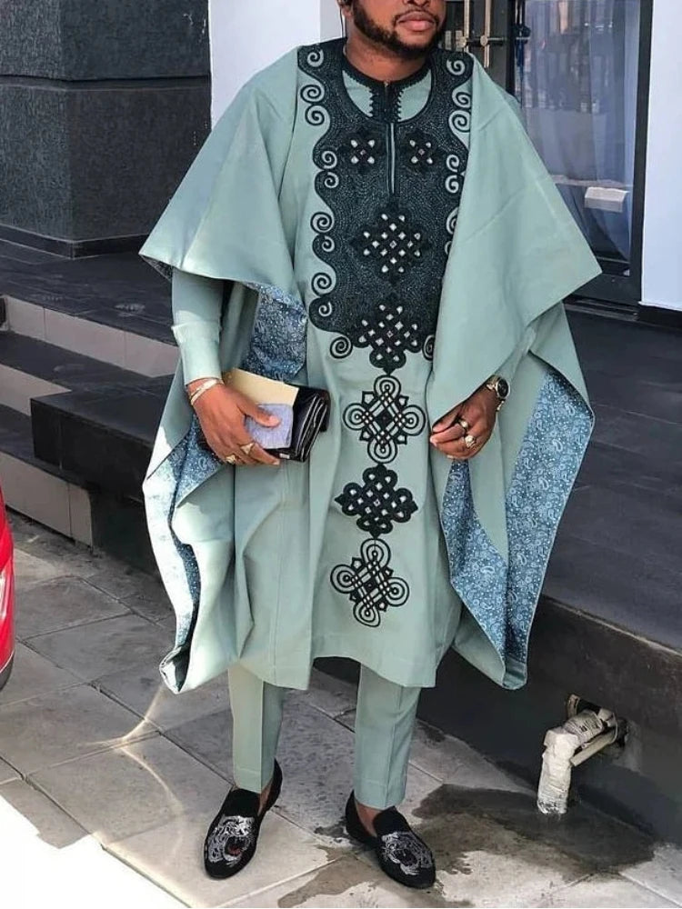 Vêtements africains pour hommes, chemises Dashiki, pantalons Ankara, ensemble 3 pièces, tenues de soirée de mariage, costume, vêtements traditionnels