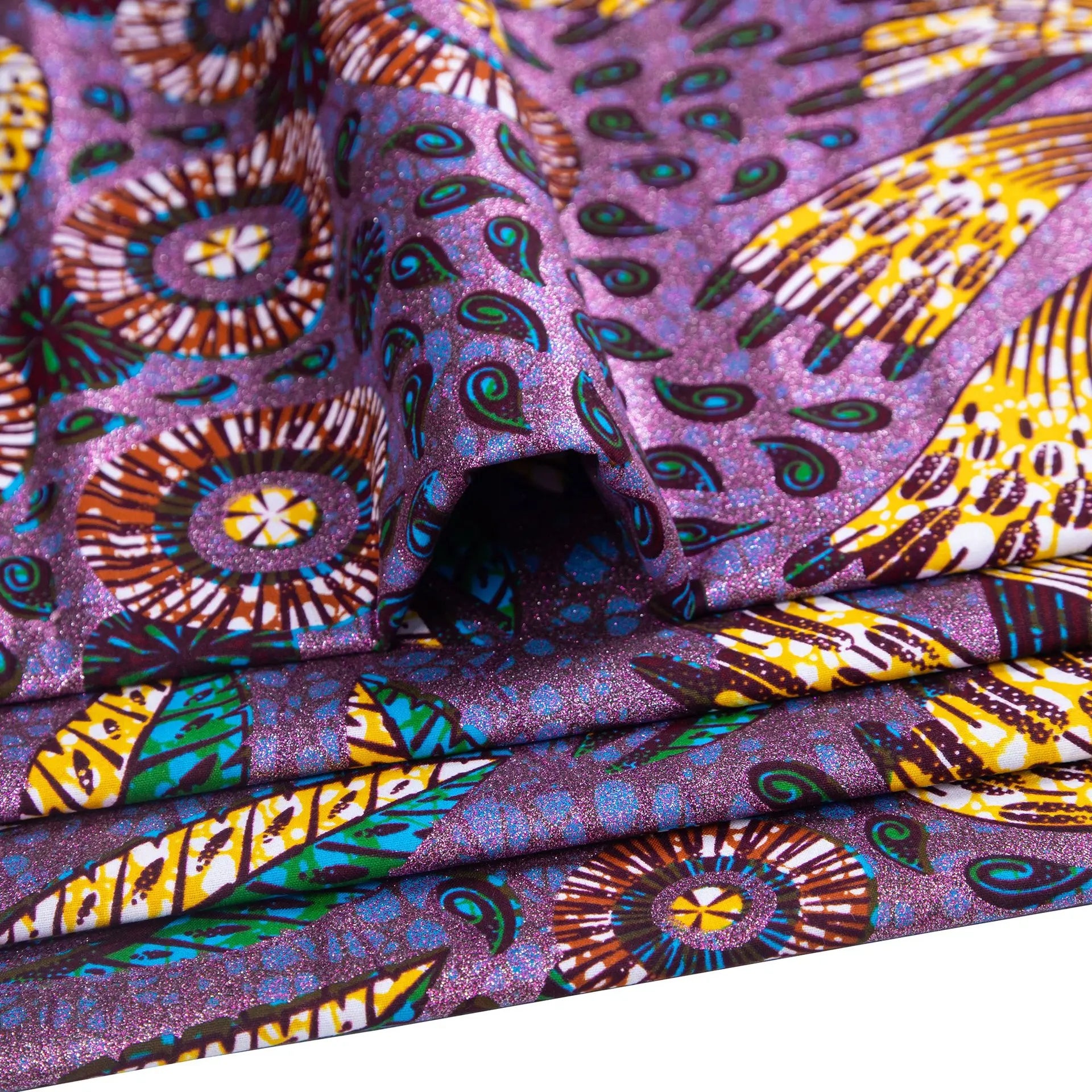 Tissu africain imprimé wax – Ankara 100 % coton avec paillettes dorées, 6 yards/rouleau, pour robes, foulards et vêtements de mode