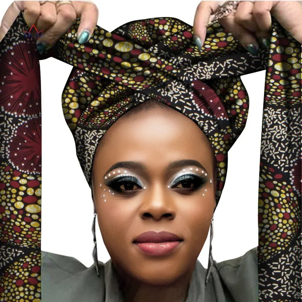 Turban de tête enveloppé de sauna africain pour femmes, accessoires pour cheveux, écharpe pour dames, chapeau, Nigeria, WYB612