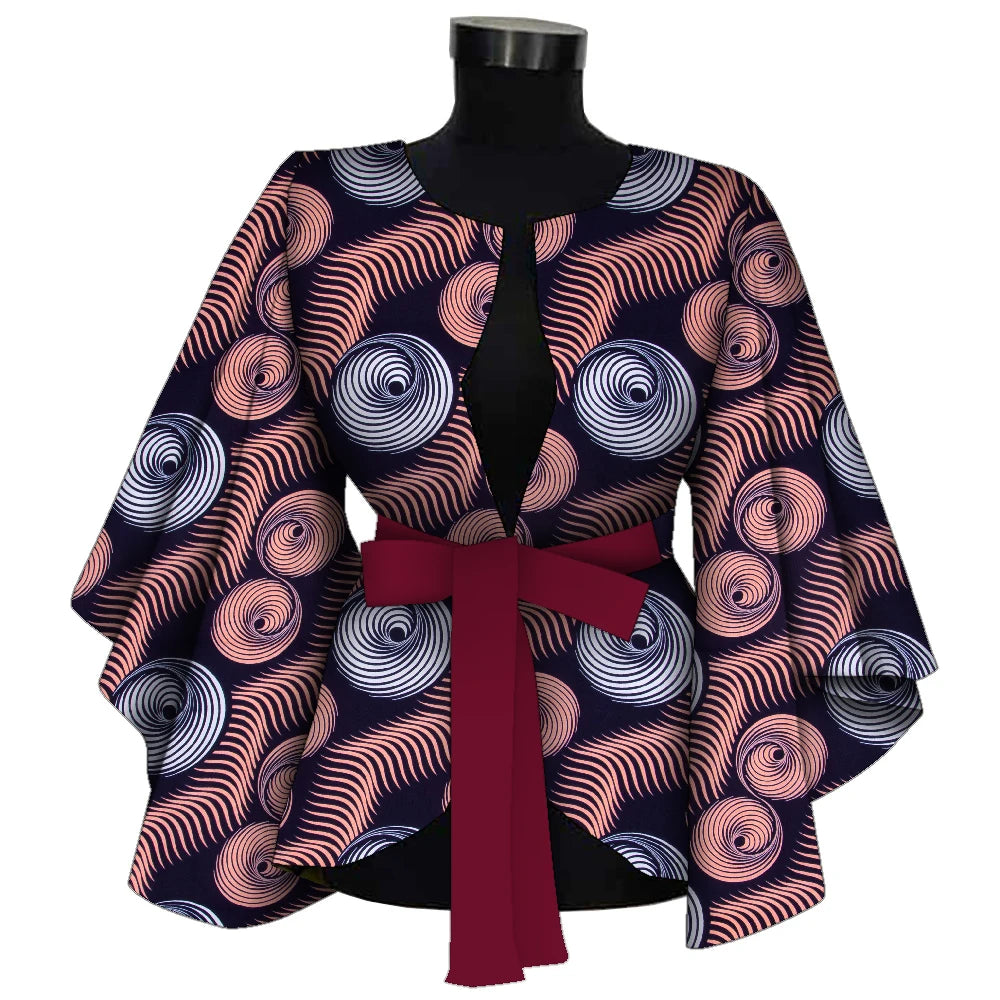 Chemise africaine avec doublure pour femmes, vêtements Dashiki Ankara, manteau Batik avertir, veste d'impression, 100% coton BRW Wy9871, mode