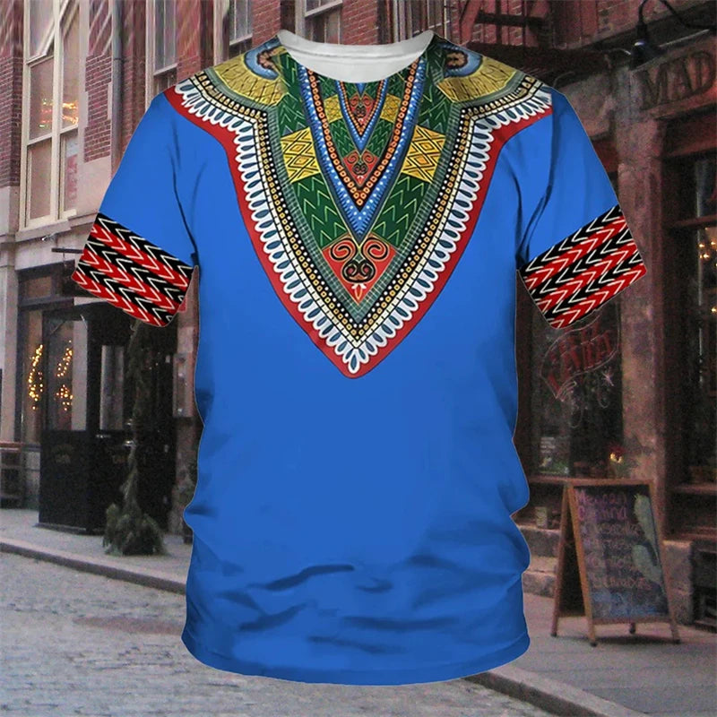 Robe traditionnelle africaine à rayures 7,5 nt, T-shirt décontracté, Streetwear, Col rond, Manches courtes, Économie, Ropa zones bre, Cool Designs Y-