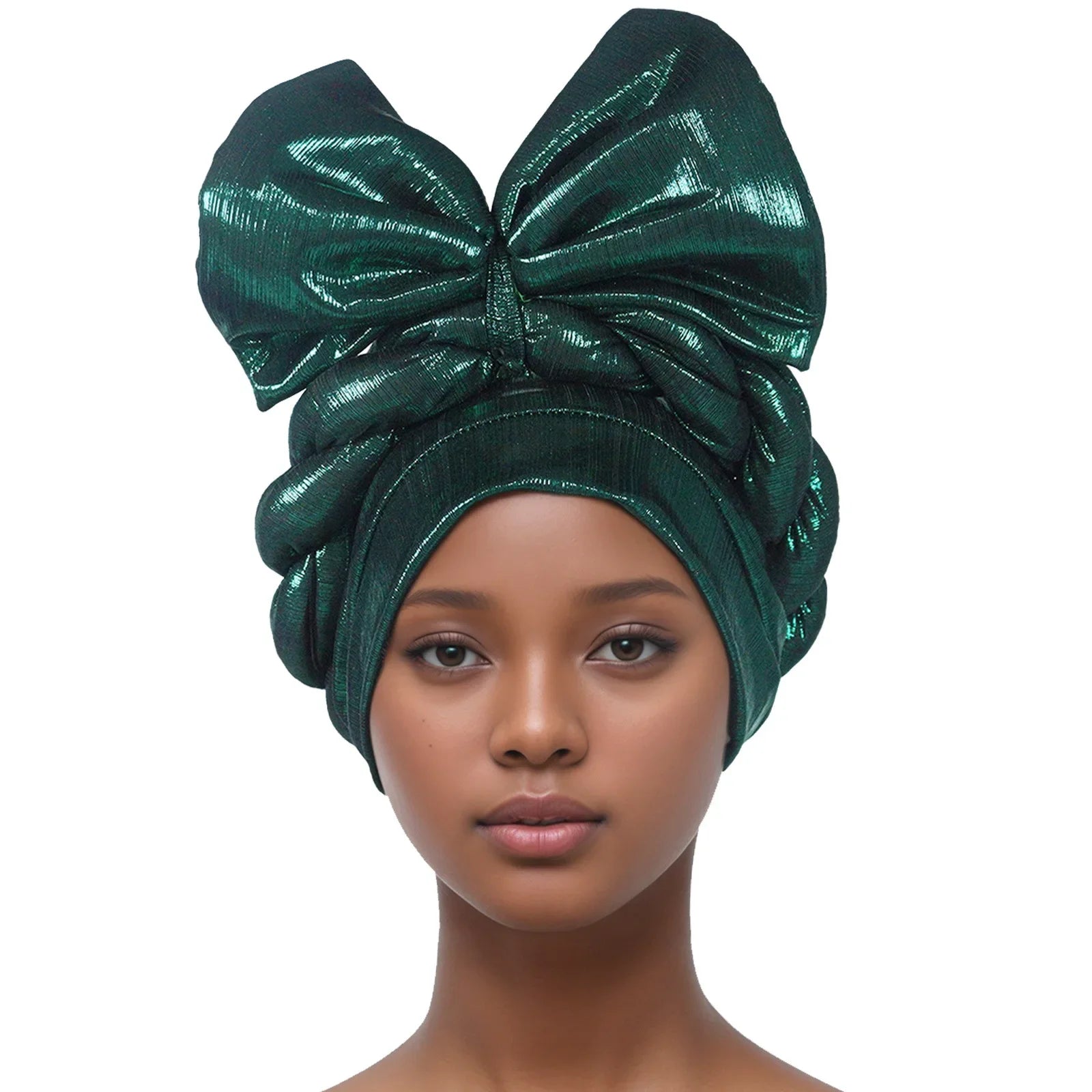 Turban Africain avec Nministériels d Exagéré pour Femme, Accessoire Nigérian pour ixde Mariage
