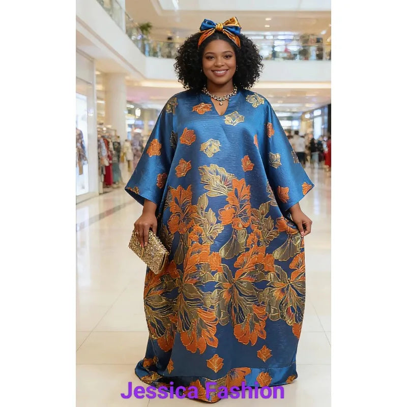 Fashion africa clothing Boubou Women's Dress Luxurious African Fabric with Embroidery Decoration Women's Clothing