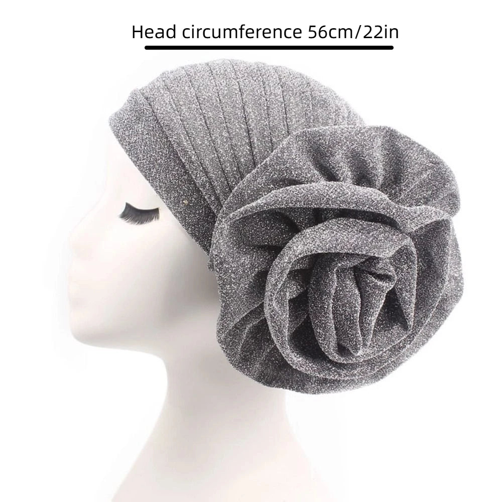 Casquettes de Turban africaines en soie brute, couvre-chef respirant, Geles de mariage nigérian, léger, grande fleur de Rose, couvre-chef de fête