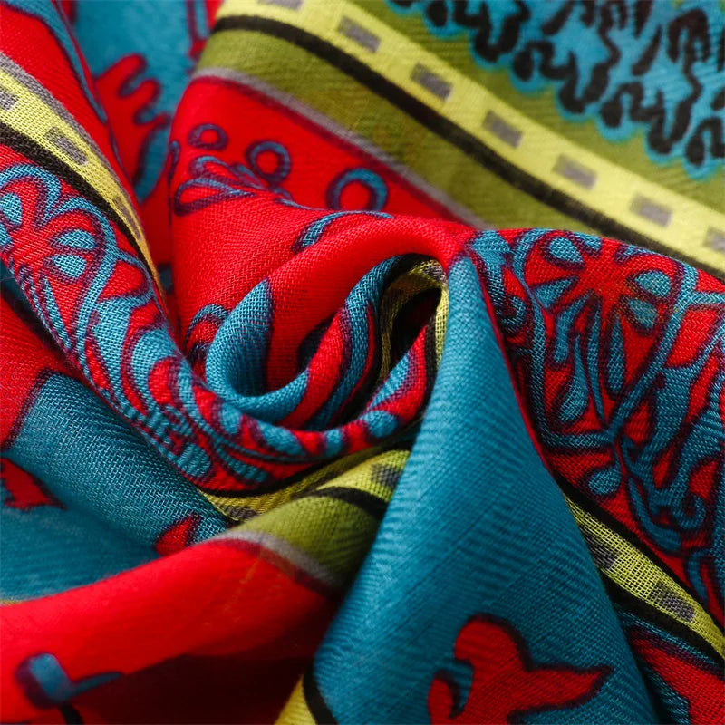 Châle en Viscose avec Pompon, Écharpe Africaine, Indienne, Ethnique, Géométrique, Florale, Haute Qualité, Bande Ronde, Hijab Musulman, Bufanda, 180x90cm