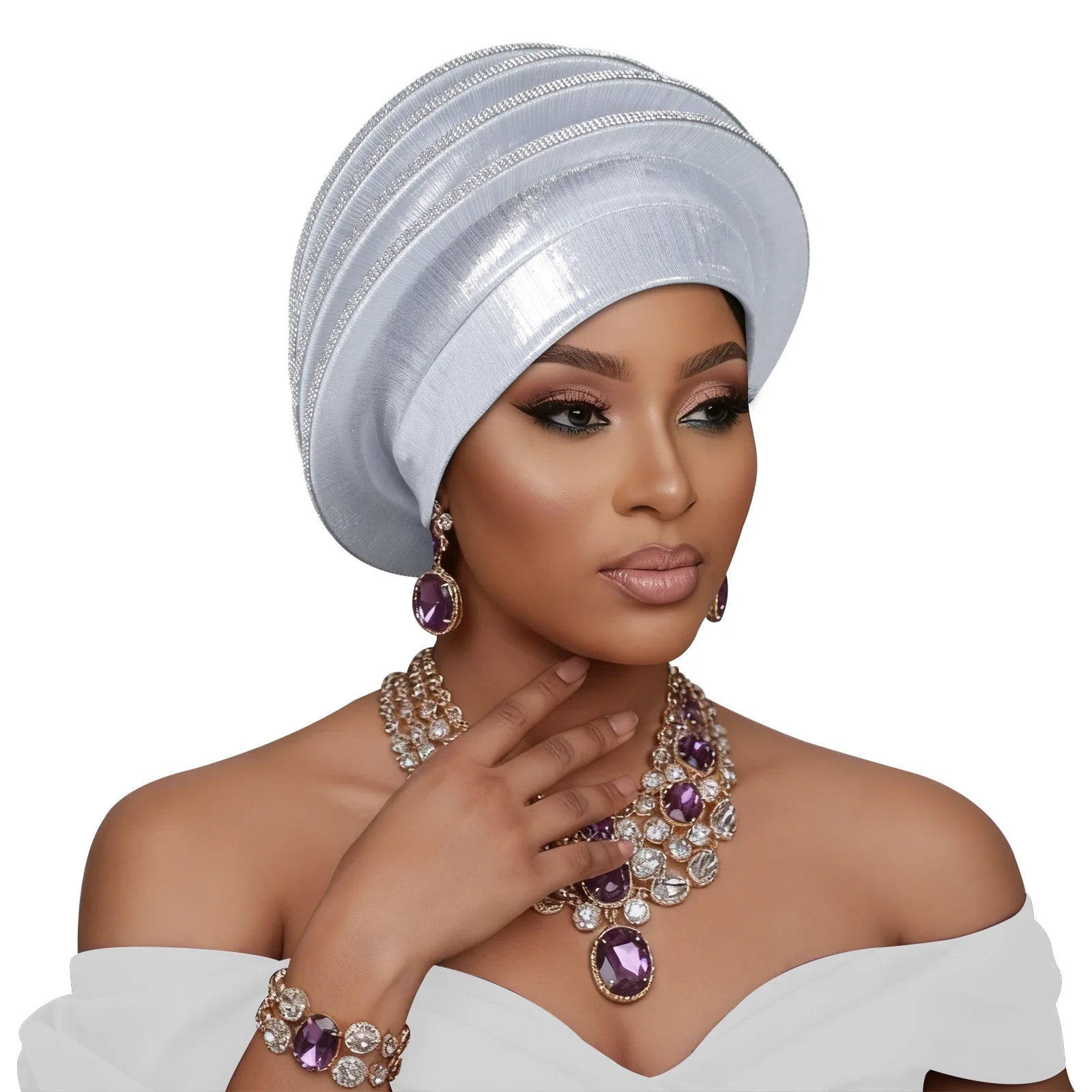 Turban africain Auto Gele pour femmes, hijab musulman, bonnet plissé, chapeau indien, foulard nigérian, chapeau de mariage, geles