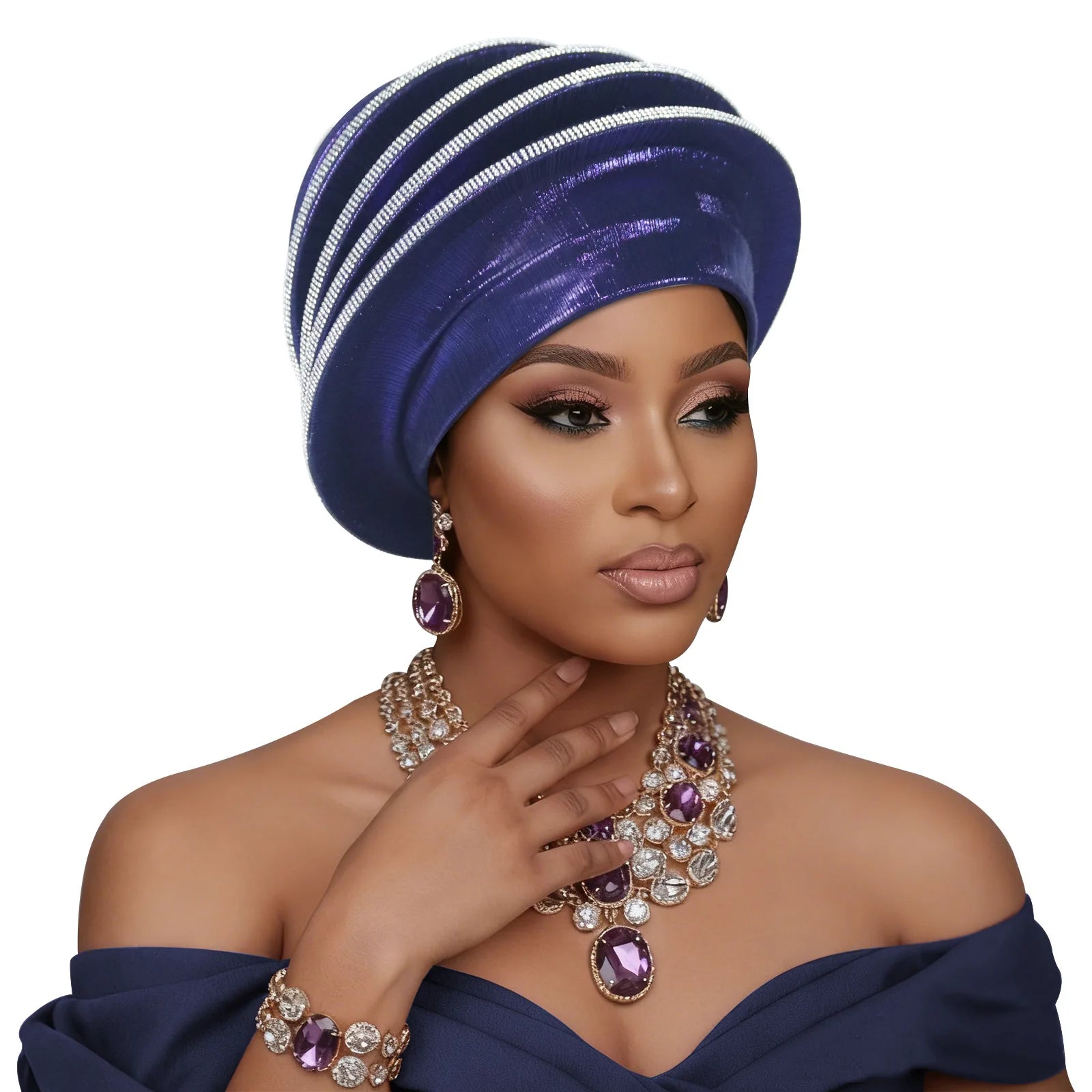 Turban africain Auto Gele pour femmes, hijab musulman, bonnet plissé, chapeau indien, foulard nigérian, chapeau de mariage, geles