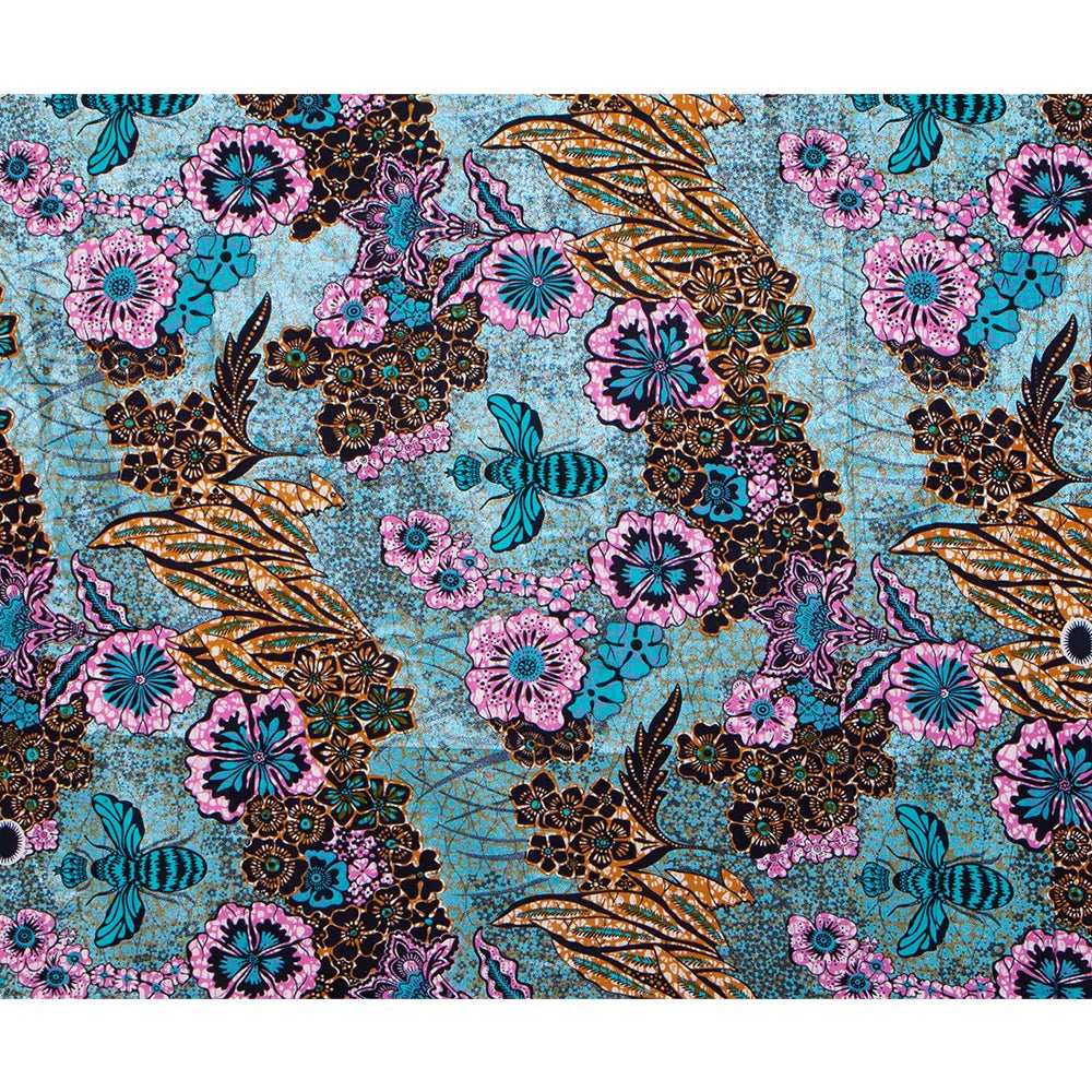 Tissu africain imprimé wax – Ankara 100 % coton avec paillettes dorées, 6 yards/rouleau, pour robes, foulards et vêtements de mode