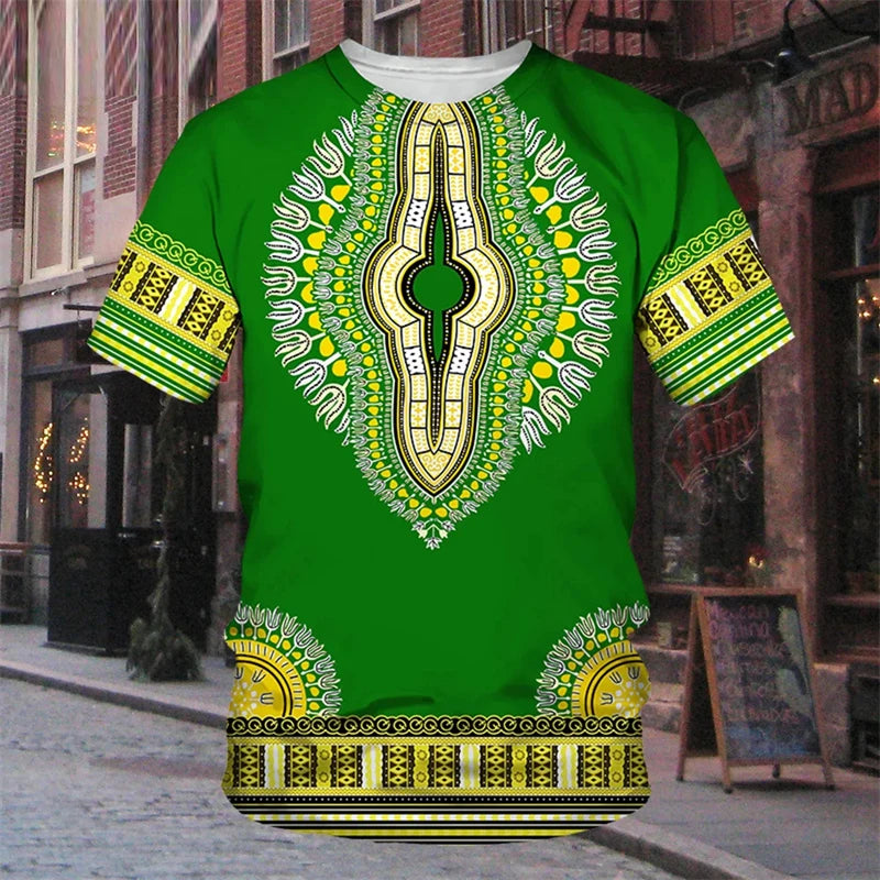 Robe traditionnelle africaine à rayures 7,5 nt, T-shirt décontracté, Streetwear, Col rond, Manches courtes, Économie, Ropa zones bre, Cool Designs Y-