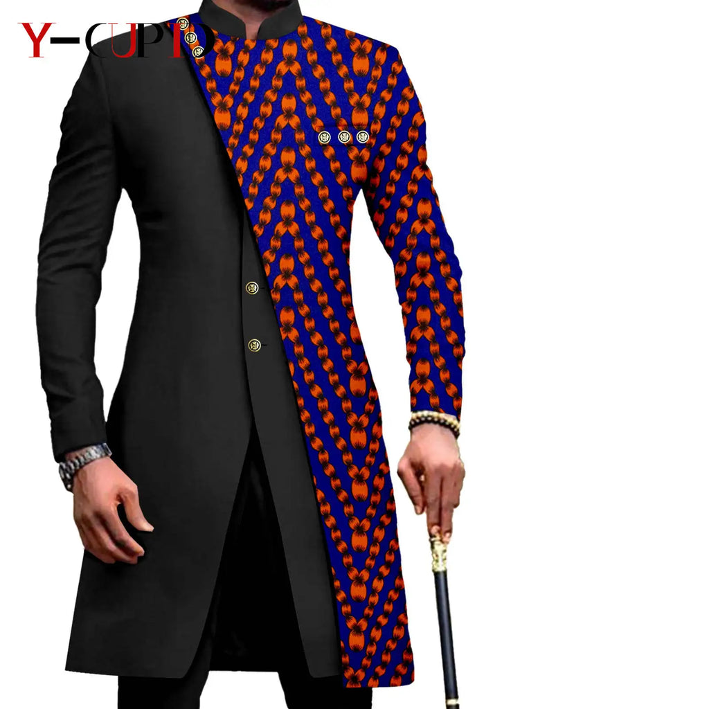 Vêtements Africains Assortis pour Couple Dashiki, Robe Imprimée, Bazin Riche, Ensemble Veste et Pantalon Imbibés, 2 Pièces, Y23C076
