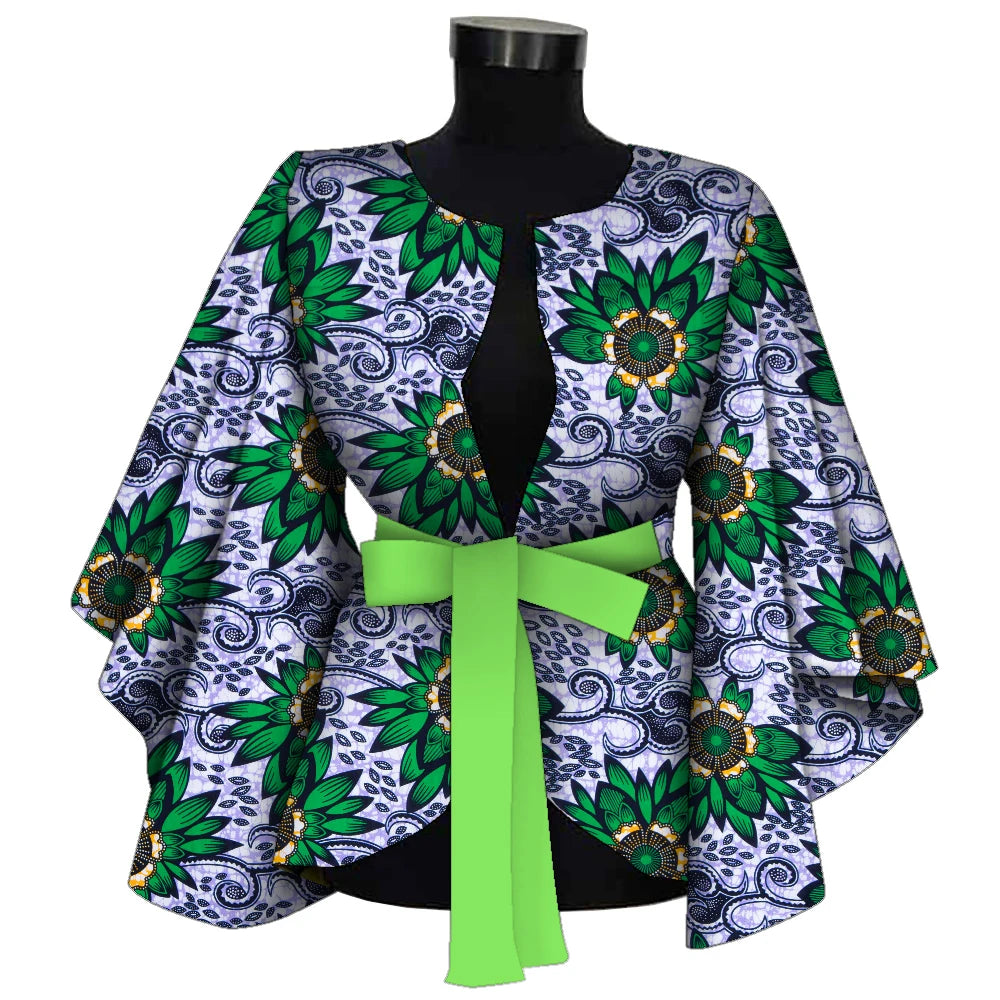 Chemise africaine avec doublure pour femmes, vêtements Dashiki Ankara, manteau Batik avertir, veste d'impression, 100% coton BRW Wy9871, mode