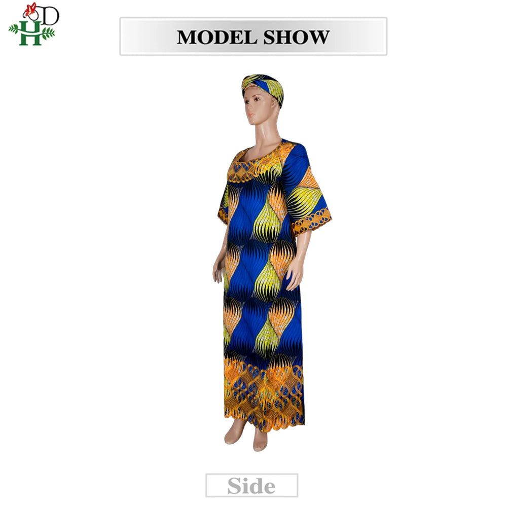 H&D African Dresses For Women Traditional Clothing Embroidery Printed Outfits Bubu Gown Abayas Robe Kaftan Boubou Djellaba 2025