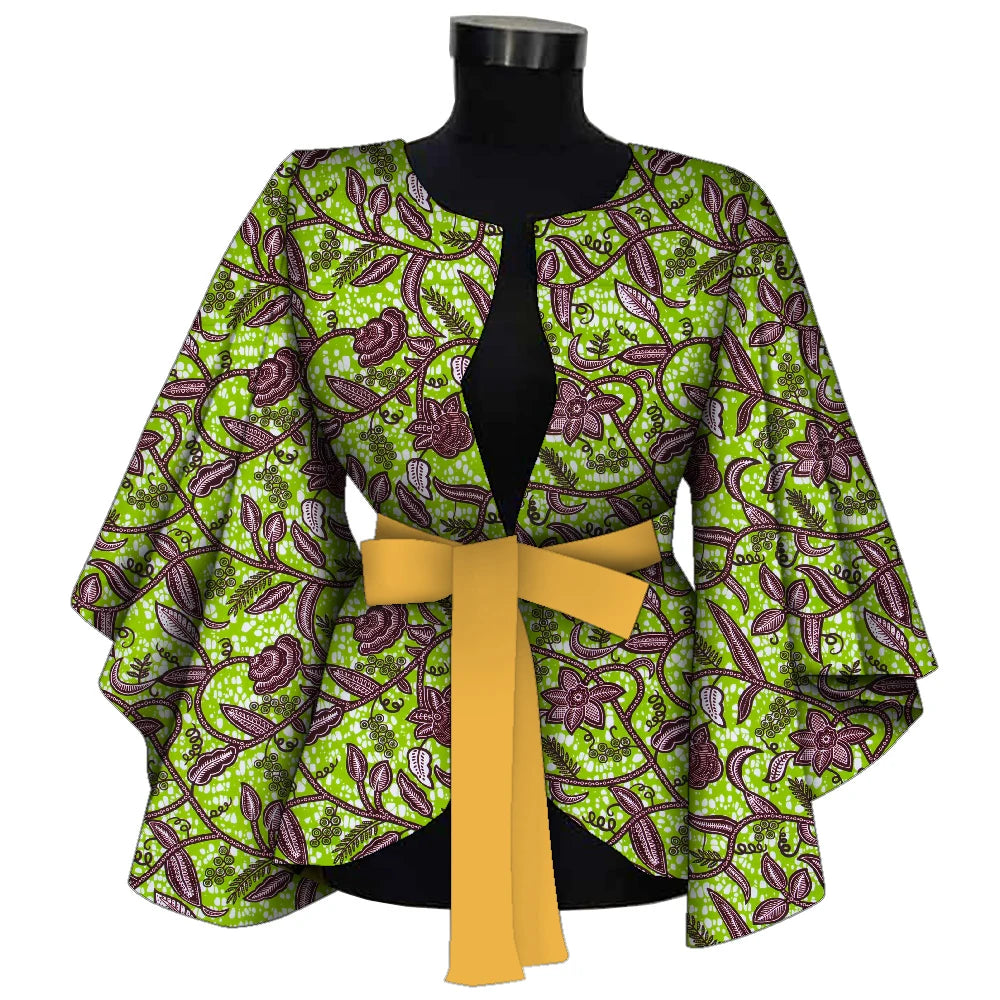 Chemise africaine avec doublure pour femmes, vêtements Dashiki Ankara, manteau Batik avertir, veste d'impression, 100% coton BRW Wy9871, mode