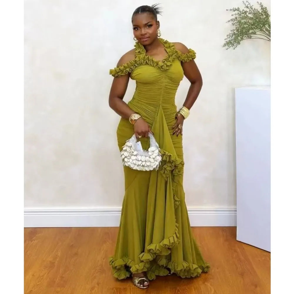 African Dresses For Women Elegant Off Shoulder Dashiki Maxi A-Line Dress Ladies Traditional African Clothing Fairy Dreaes